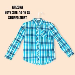 ARIZONA BLUE GREEN AND WHITE STRIPED SHIRT